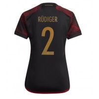 Fotballdrakt Dame Tyskland Antonio Rudiger #2 Bortedrakt VM 2022 Kortermet